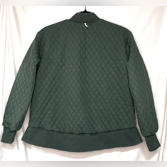 YFB Colton Reversible Cotton Quilted Bomber Jacket Army Green Outdoor Winter - Picture 11 of 13